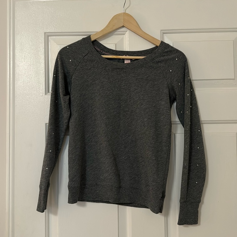 XS Gray Marl VS Tank with Rhinestones
